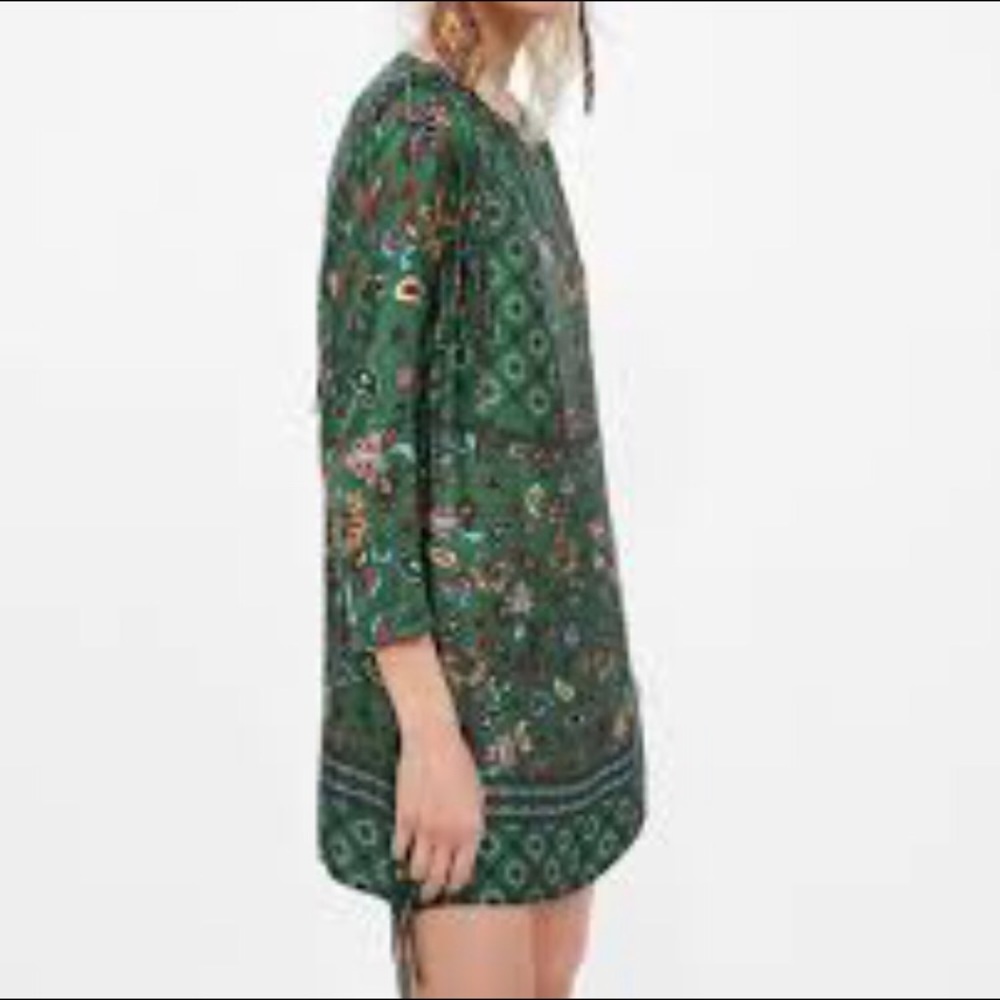 Zara Paisley Fringed Mini Dress/Shirt